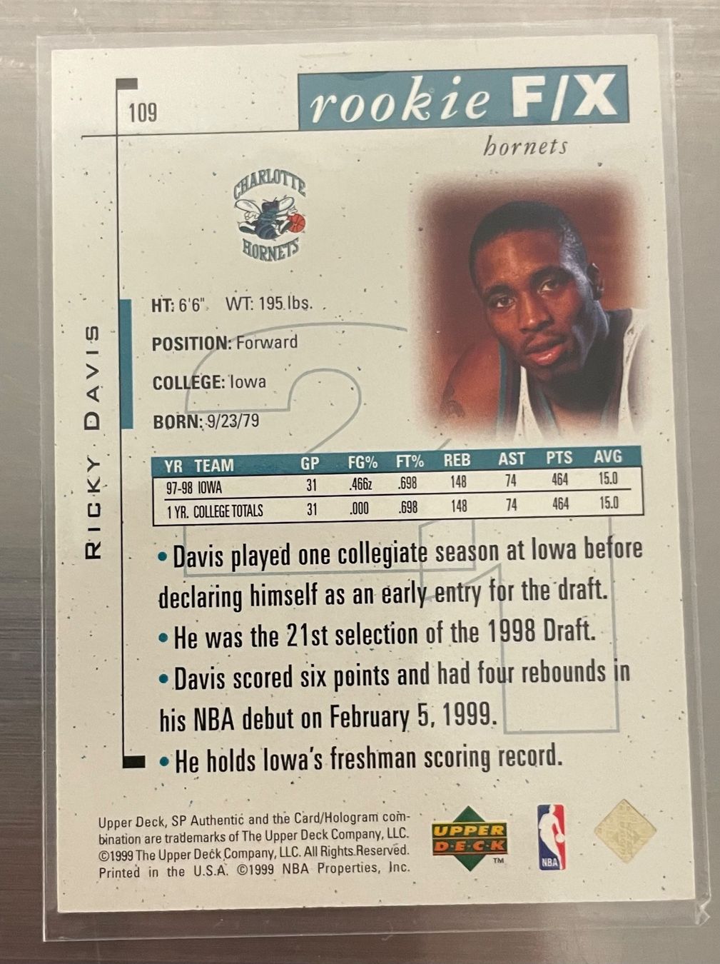 Nba Carte collezionabili: NBA Ricky Davis Upper Deck SP Rookie Card /3500 – Nuovo (secondo la descrizione) da Muttenz venduto da joba23 1