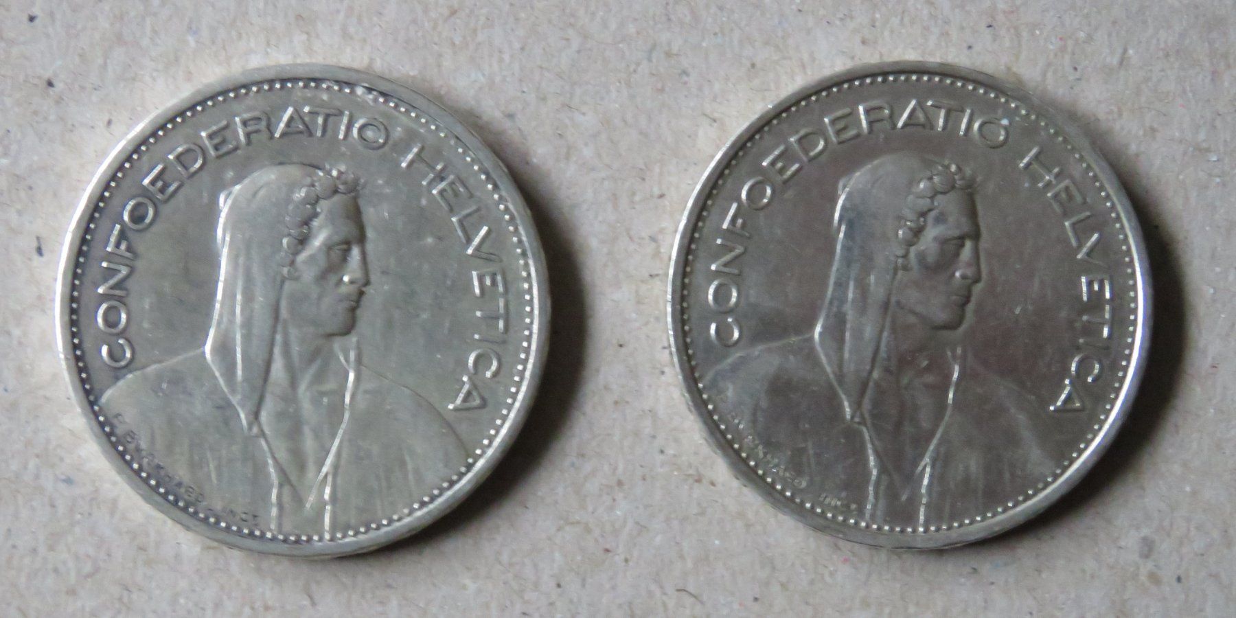 Tutti le monete: 2 x Fr. 5.-  1932 und 1933  Silber – Usato da Kreuzlingen venduto da Koi4 1