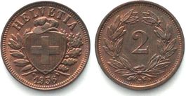 Schweiz 2 Rappen 1936 Bronze ERHALTUNG! unz-