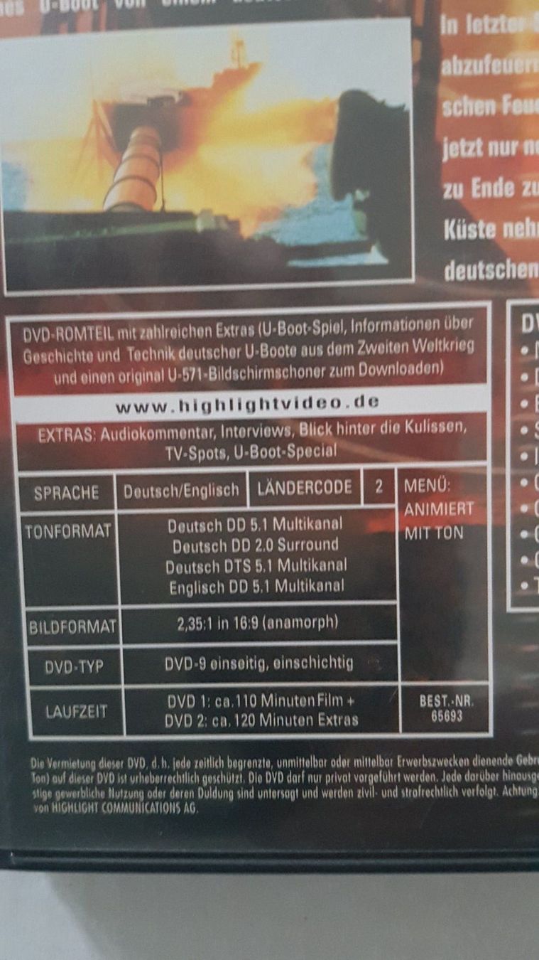 Tutti i DVDs: DVD U-571 / Bill Paxton – Usato da Oetwil am See venduto da fineli2 1