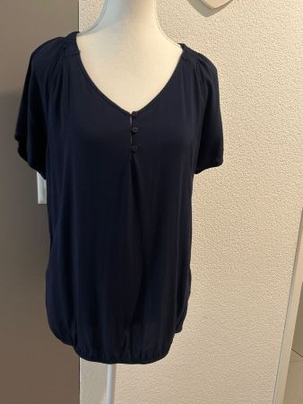 Damen Blusenshirt dunkelblau von Tom Tailor Gr. 40