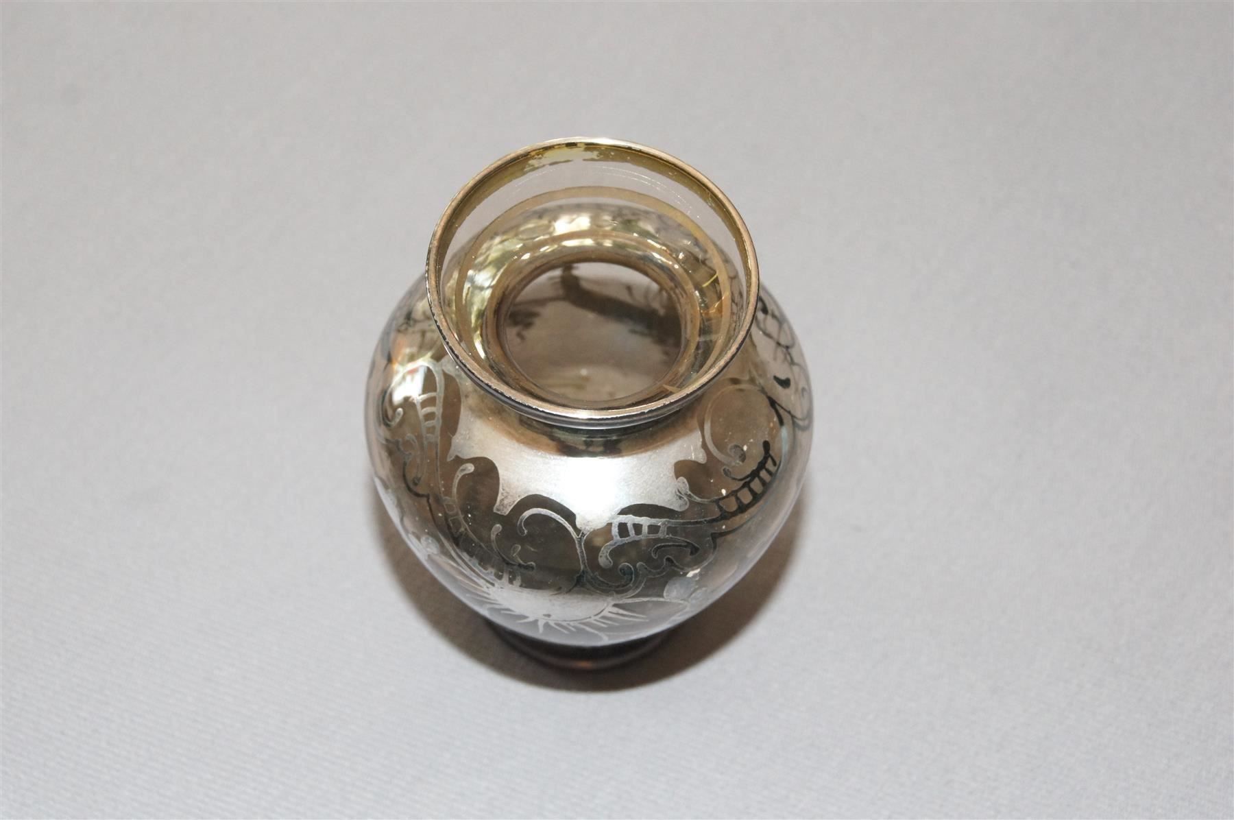 Murano Vasi & Recipienti: Muranovase rauchfarben mit Echtsilberauflage – Usato da Geroldswil venduto da ARTEFACTO 4