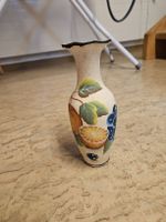 Vintage Blumenvase Keramik, Handbemaltes Obstmuster!