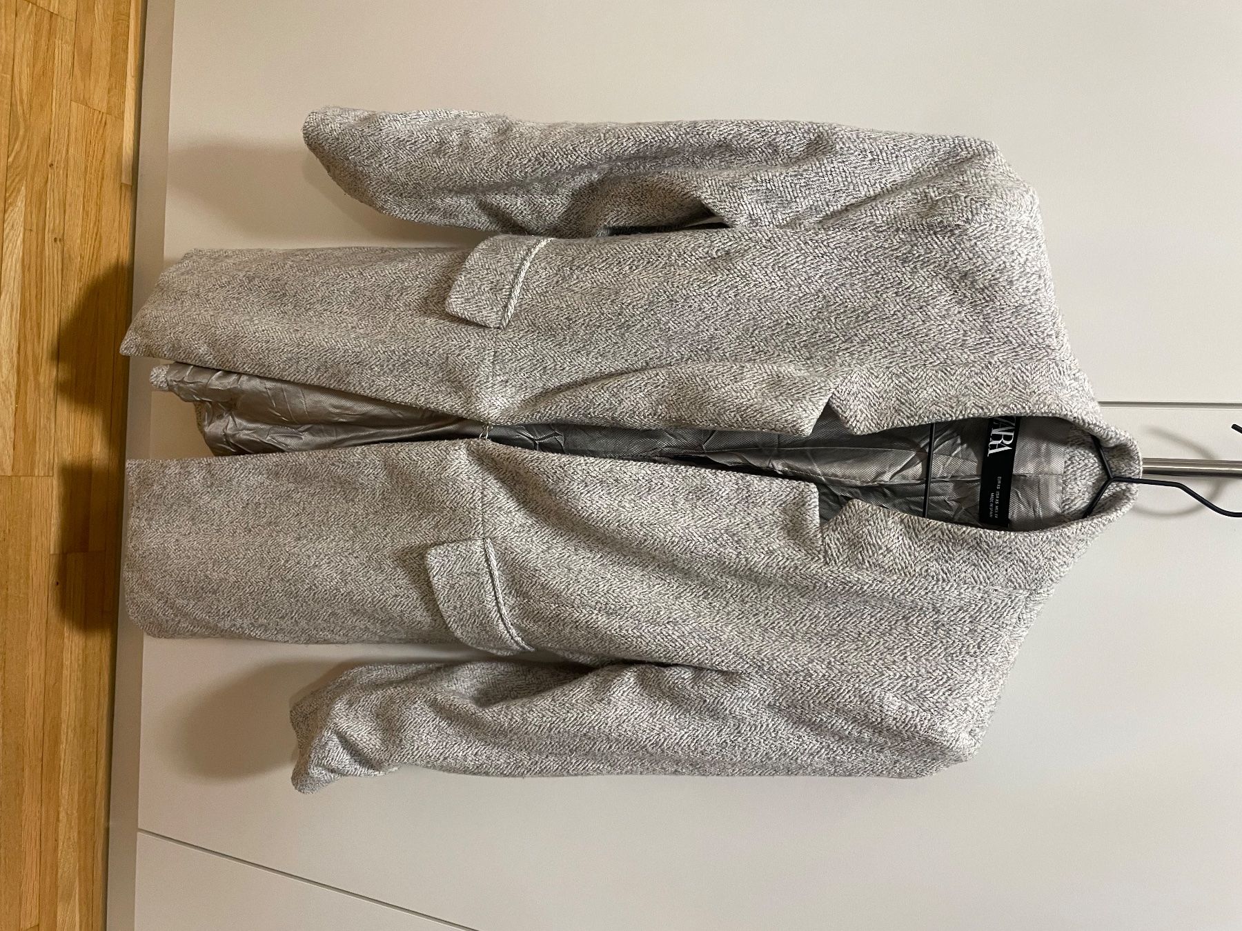 Zara Mäntel: ZARA Mantel Gr. XS grau/weiss – Gebraucht aus Root von mele2013