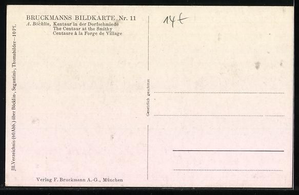 Ansichtskarten: Arnold Böcklin: Kentaur lässt sich bei – Gebraucht aus Berlin von bartko-reher 1