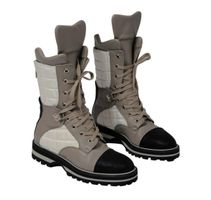 Bottes Chanel à lacets – pointure 37 – taupe, écru et noir