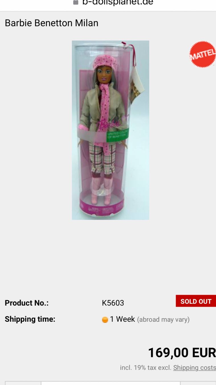 Puppen: Barbie BENETTON Milan 2006, pour collection – Neu und originalverpackt aus Morges von sandy069 5