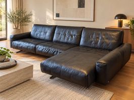 Rolf Benz Luxus Ecksofa / Ledersofa Echtleder 340 cm – Desig