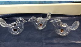 3 Glasvögel Glasi Hergiswil Fensterdeko Vögel Glasdeko Glas