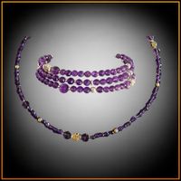 2in1 Zarte Amethyst Halskette oder  Wickelarmband Emarra