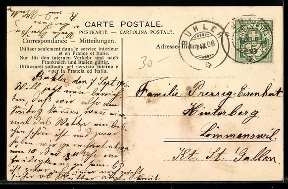 Cartoline postali: AK Bühler, Ortsansicht mit Kirche – Usato da Berlin venduto da bartko-reher 1