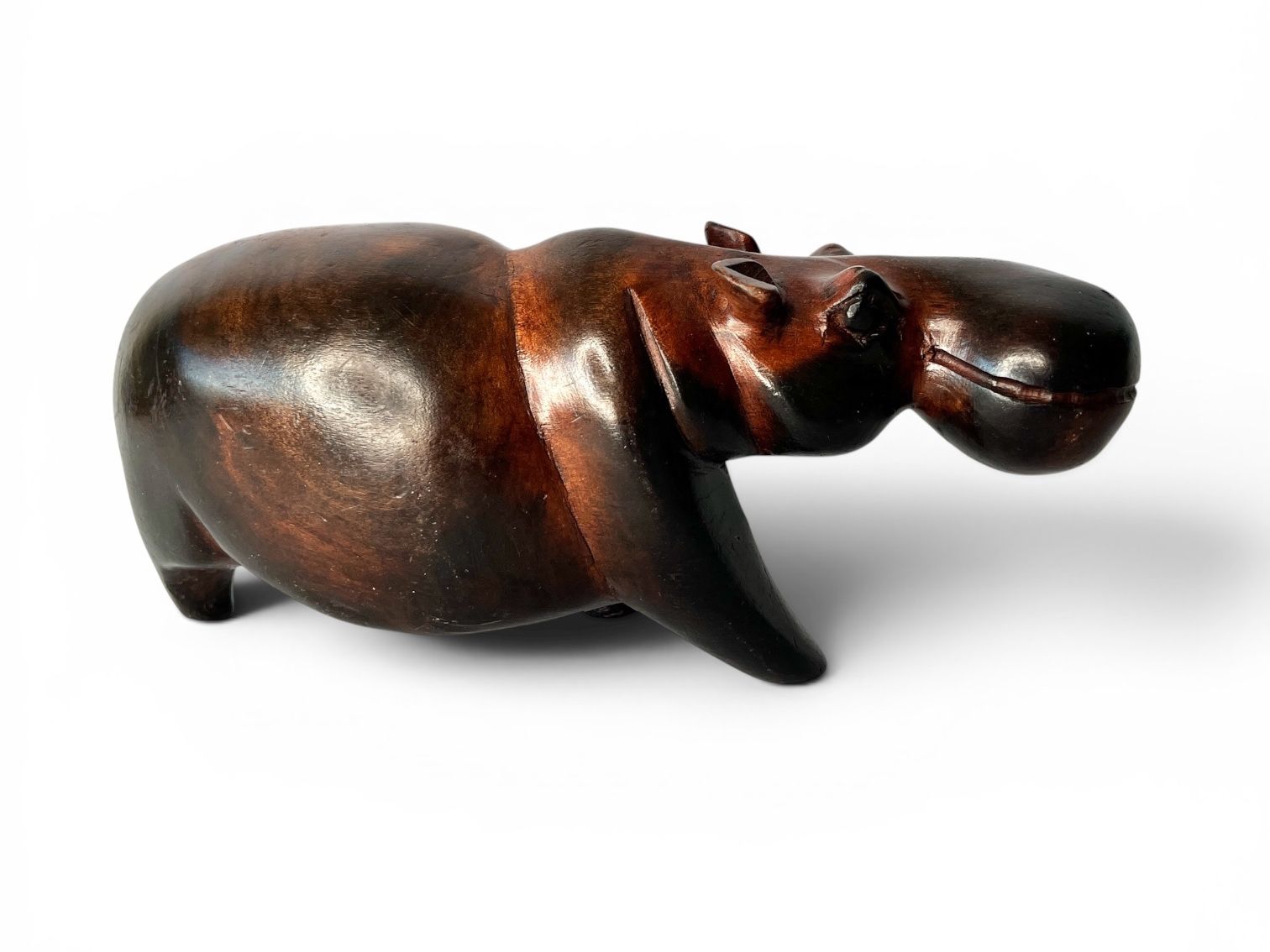 Statuette: Vintage Nilpferd aus Holz, handgeschnitzt – Usato da St. Gallen venduto da Boticceli 1