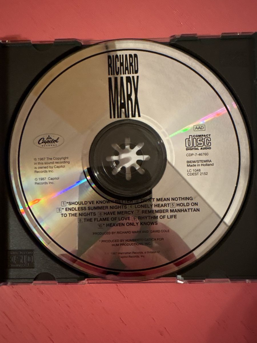 CD: Richard Marx - Richard Marx – Usato da Lützelflüh-Goldbach venduto da Deiv4 3