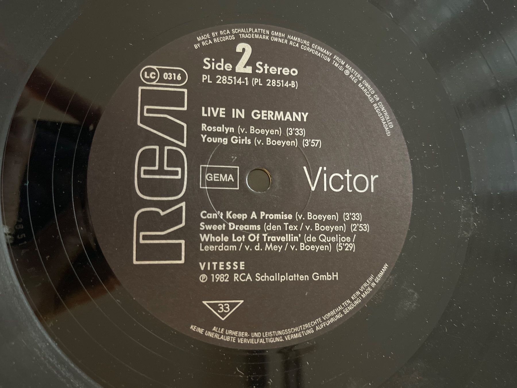 Dischi in vinile: 1365/Vitesse - Live in Germany – Usato da Frutigen venduto da Philippe_jsp 2