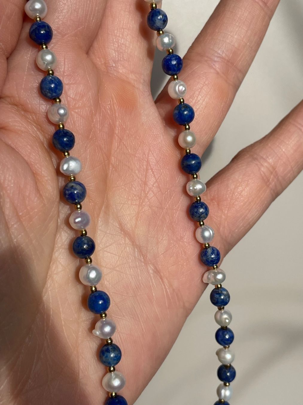 Colliers: Echte Lapislazuli-Perlenkette – Neuf avec emballage d'origine à Schiers par sisikristall 1