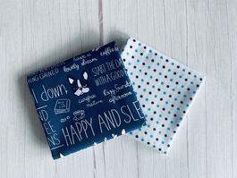 2 Fat quarter/Coupons patchwork & couture - Bulldog Pois