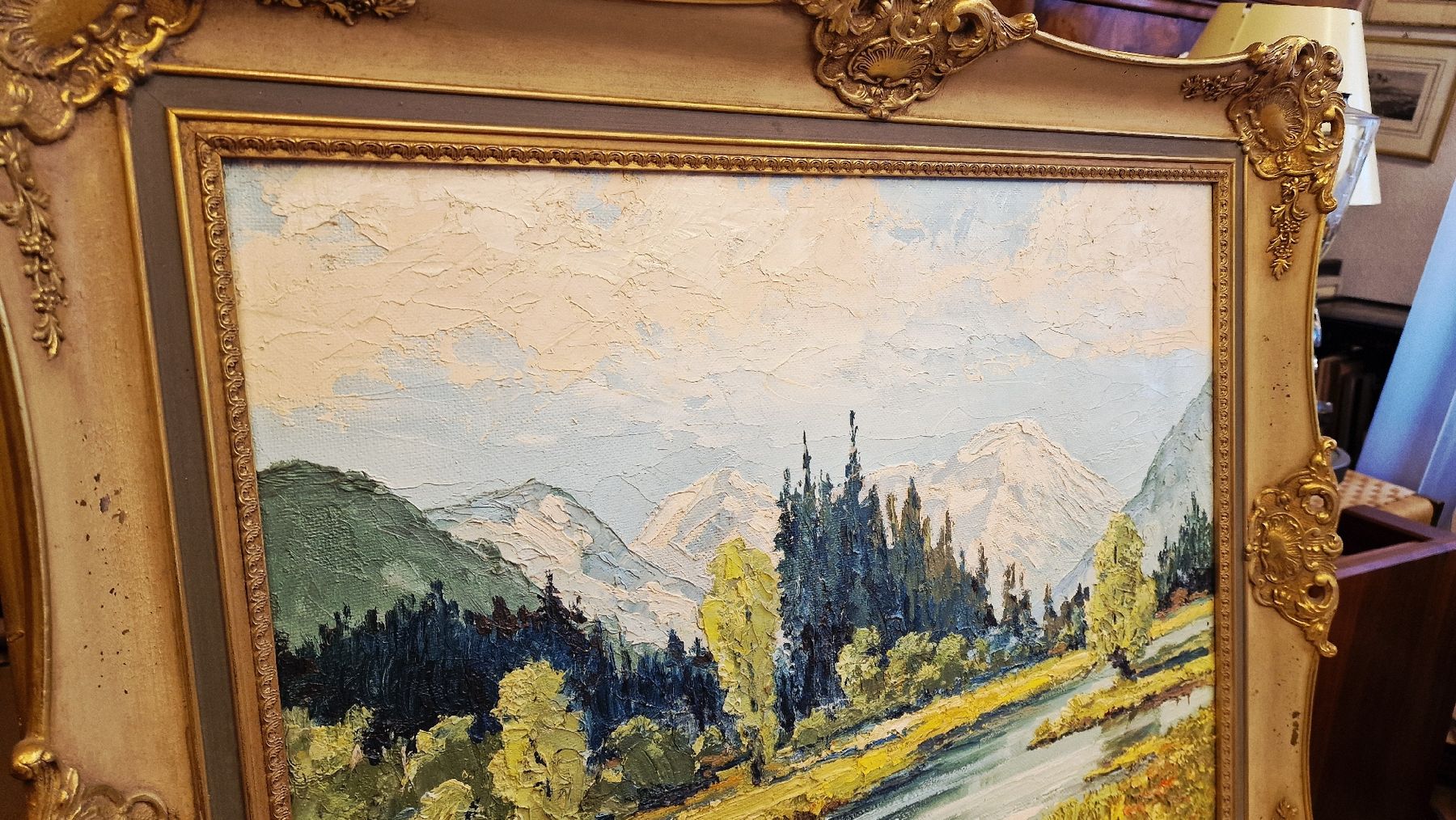 Dipinti: Ölgemälde Flusslandschaft, signiert – Usato da BERN venduto da Intarsia 5
