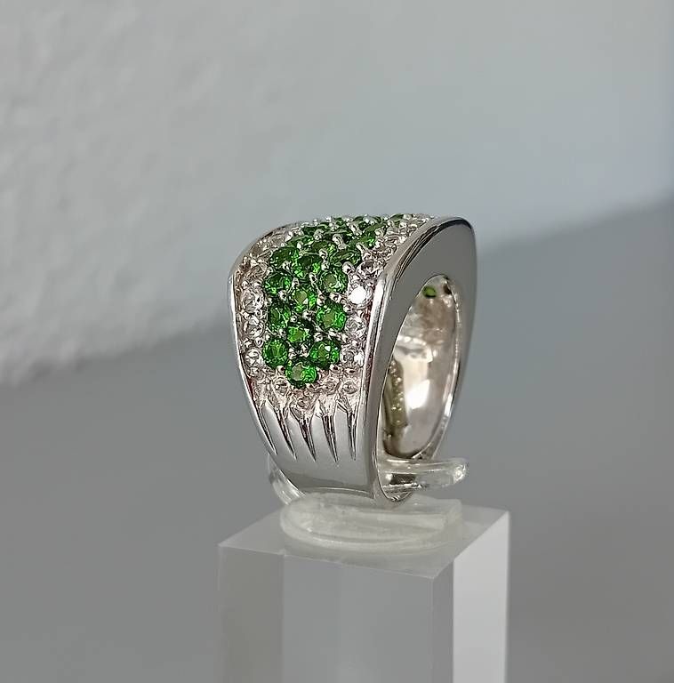 Ringe: Silber Cocktailring mit Chromdiopsid Weisstopas – Gebraucht aus Stans von wer_fd5f 3