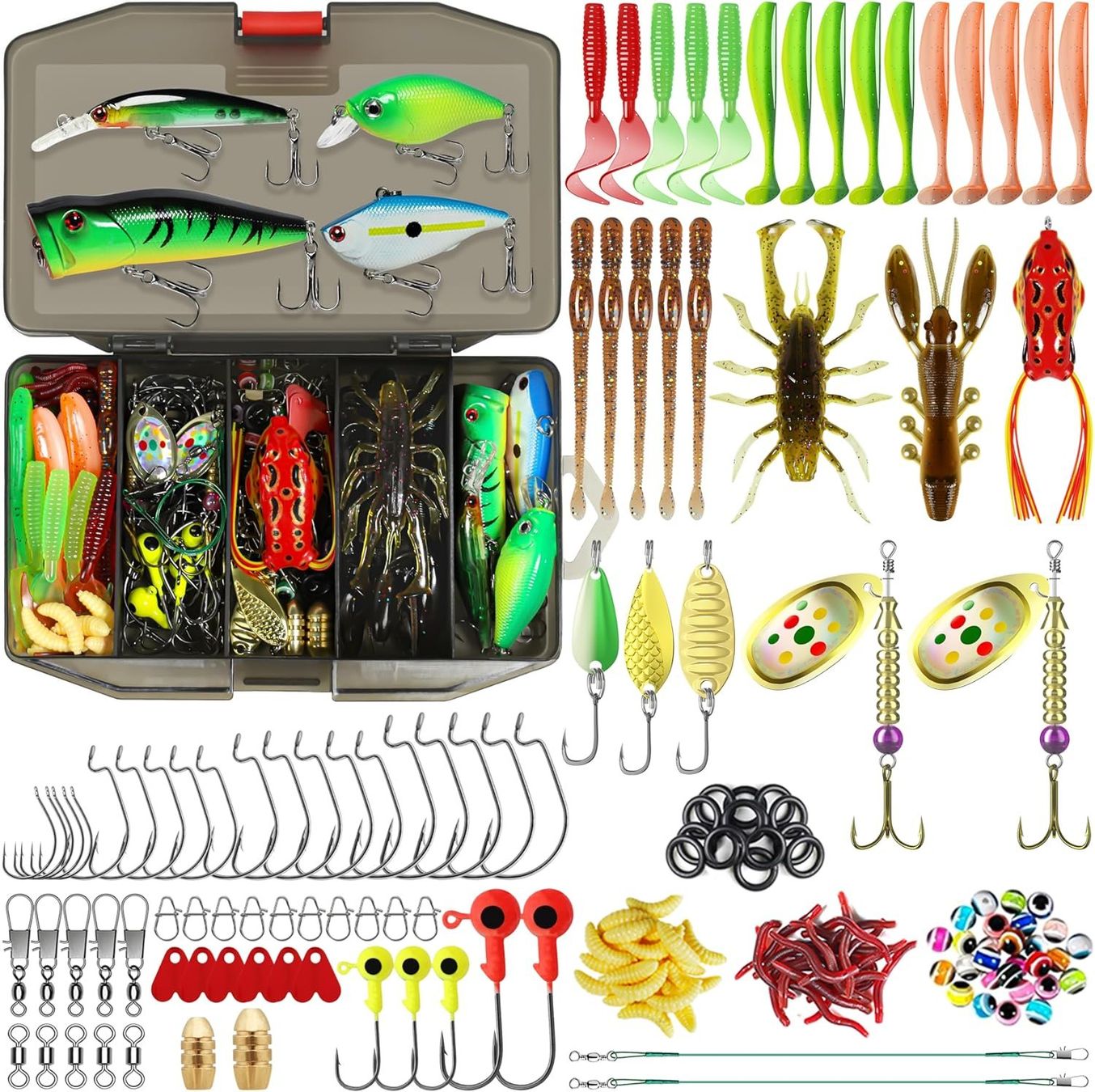 Köder: Angelköder Set mit Box Gummifische Spinner Hecht Zander – Neu und originalverpackt aus Schaffhausen von AllesMussRaus90