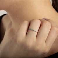 Mémoire-Ring 750/18 K Weissgold mit Diamanten 0.50 ct H/si