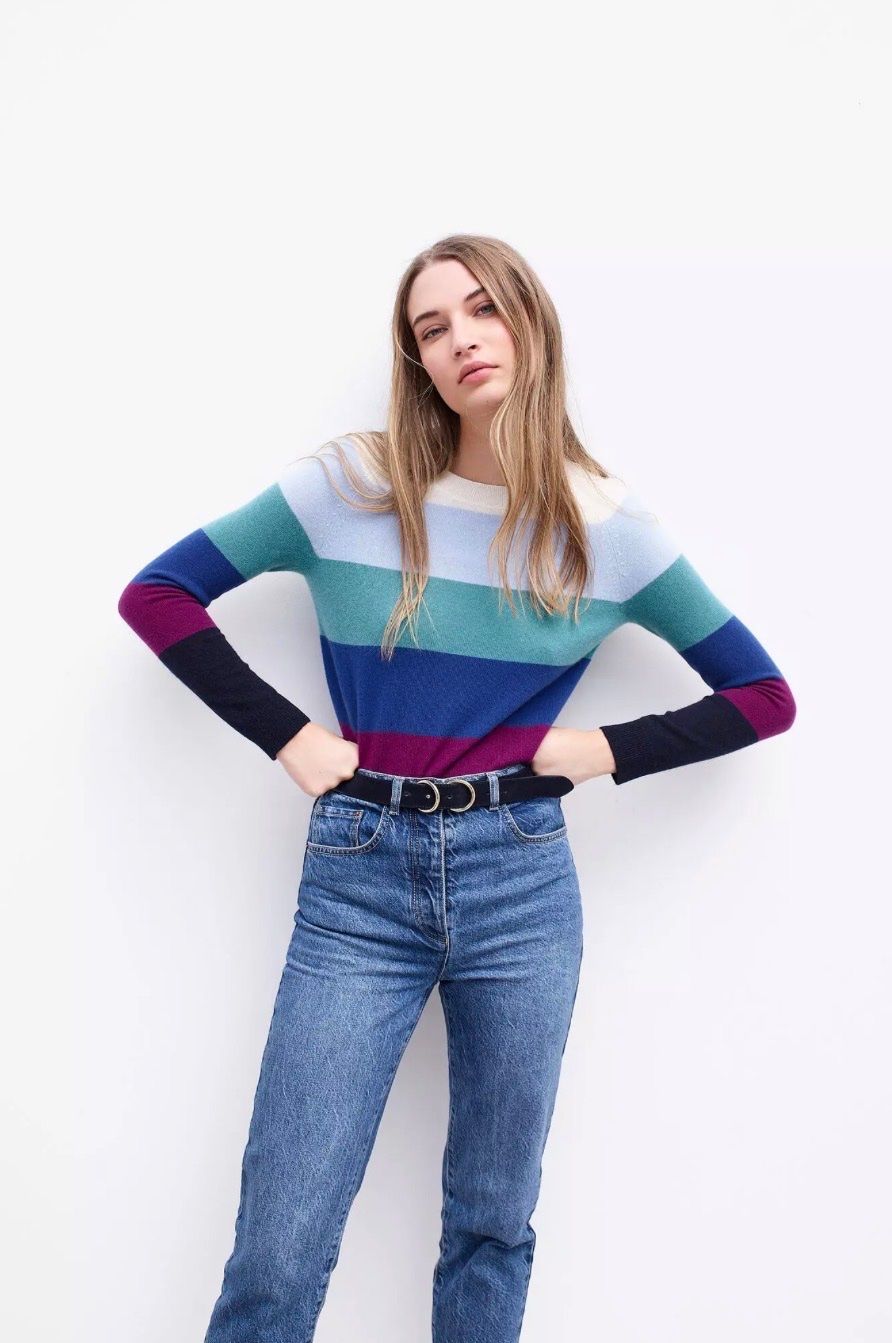 Caroll Maglioni & Felpe: CAROLL 100% KASCHMIR-PULLOVER XS, GESTREIFT – Nuovo (secondo la descrizione) da Honau venduto da olya_i