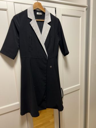 Damen Blazerkleid Gr. L – Schwarz/Grau – Elegantes Businessk