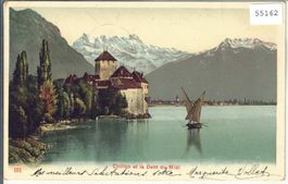 Chillon et la Dent du Midi - Barque - Litho