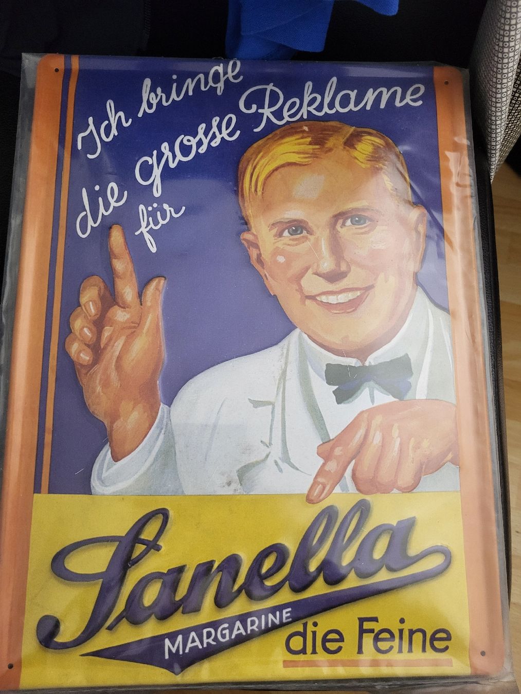 Insegne: Blechschild Sanella Margarine  – Nuovo (secondo la descrizione) da Riehen venduto da tamola67