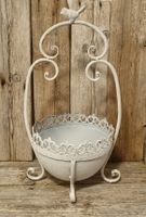 Blumenständer, Metall, Shabby Chic, Vintage, mit Vogel