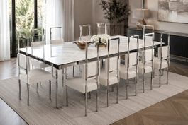 12 Designer Stühlen Weiss Metallgestell