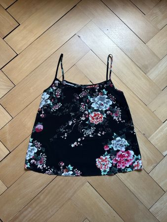 NEW LOOK - Top schwarz geblümt 34