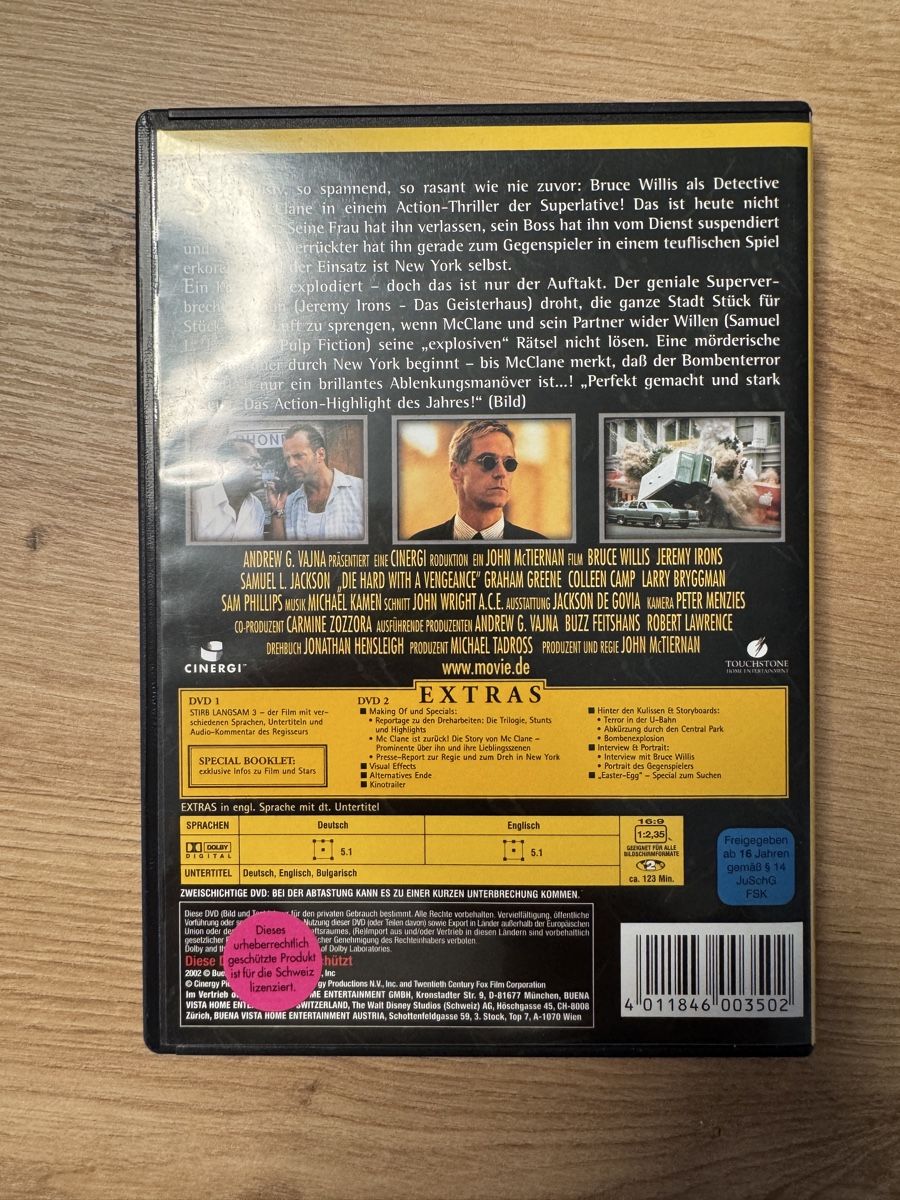 Tutti i DVDs: Bruce Willis: Stirb Langsam - Jetzt Erst Recht Special Ed. – Usato da Biberist venduto da etesummer 1