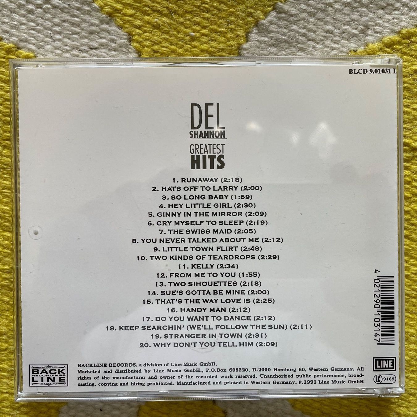 CD: DEL SHANNON-20 GREATEST HITS – Usato da Rorschacherberg venduto da CD-Roli 1