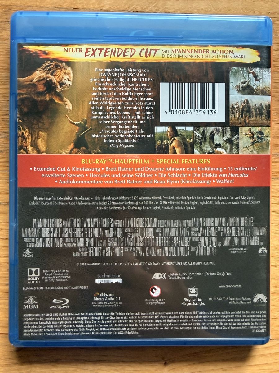 Alle DVDs: Hercules (2014) Blu-ray Extended Cut Dwayne Johnson – Gebraucht aus Kölliken von nerdorado 1