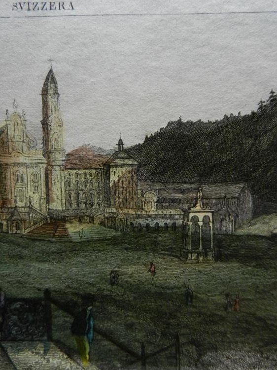 Incisioni: Einsiedeln Kloster koloriert – Usato da Risch venduto da Rischli15 5
