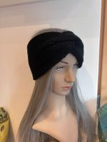 Stirnband gestrickt schwarz mit Glitzer neu