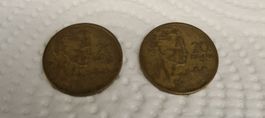 2x 20 DINARA 1955/ YUGOSLAVIA