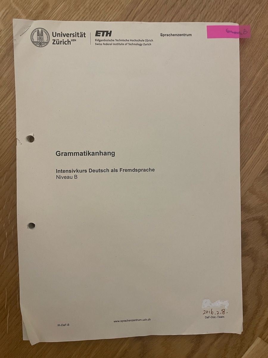 Libri: Deutsch Grammatikanhang B1 – Usato da uster venduto da 2017c