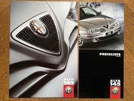 ALFA ROMEO 145 Prospekt im Konvolut mit CH-Preisliste 1999
