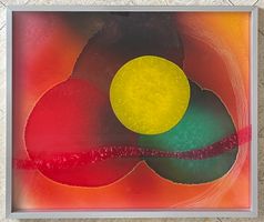Abstraktes Aquarell, unsigniert