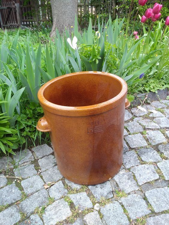 Grosser Blumentopf braun glasiert Steinzeug 30 Liter Kaufen auf Ricardo