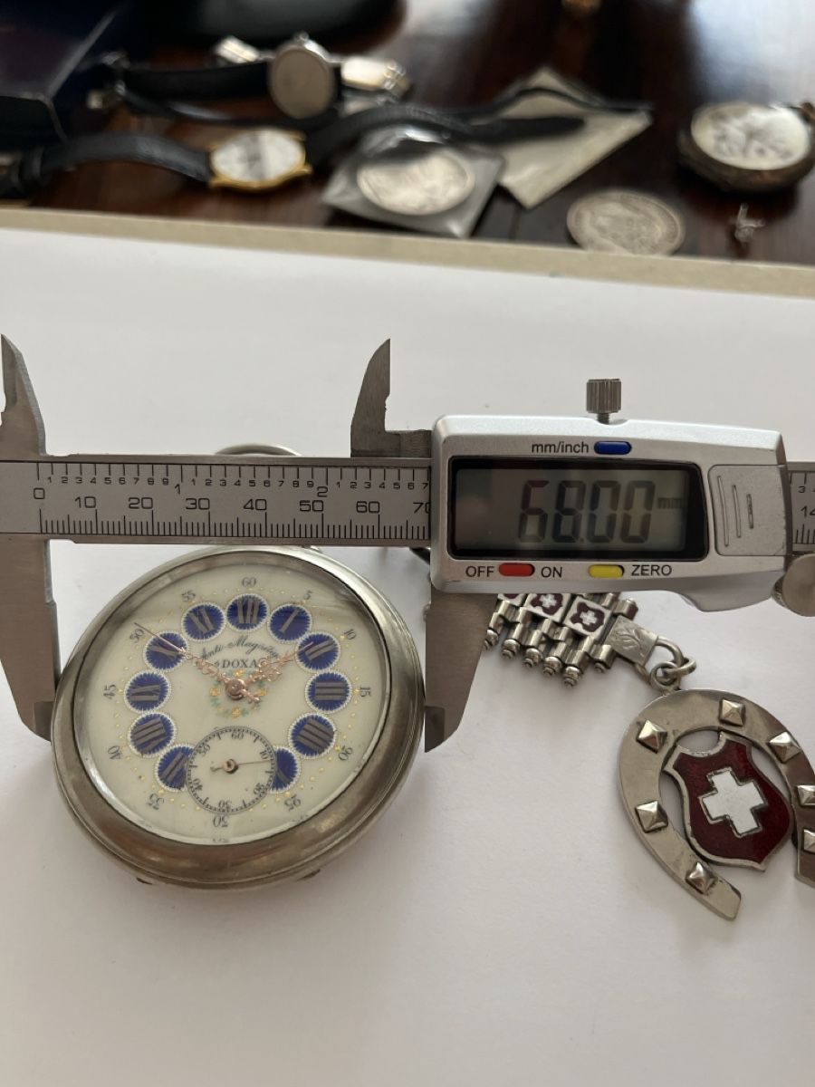 Doxa Orologi: Doxa Taschenuhr, "Eisenbahneruhr"  – Usato da Rheineck venduto da UhrenReinhardt 5