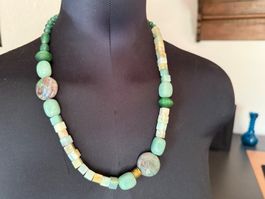 Unikat 💎 Kette mit Amazonit, Aventurin, Unakit und Jade