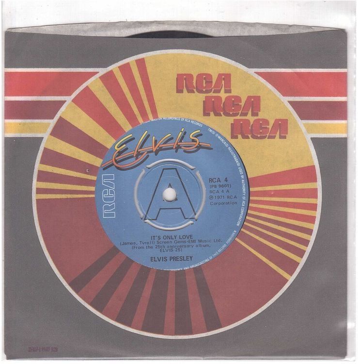 Dischi in vinile: Single7  Elvis Presley  --  It`s only love – Usato da Rheinau venduto da asteng