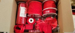 Geschenkbänder, Dekobänder rot Basteln