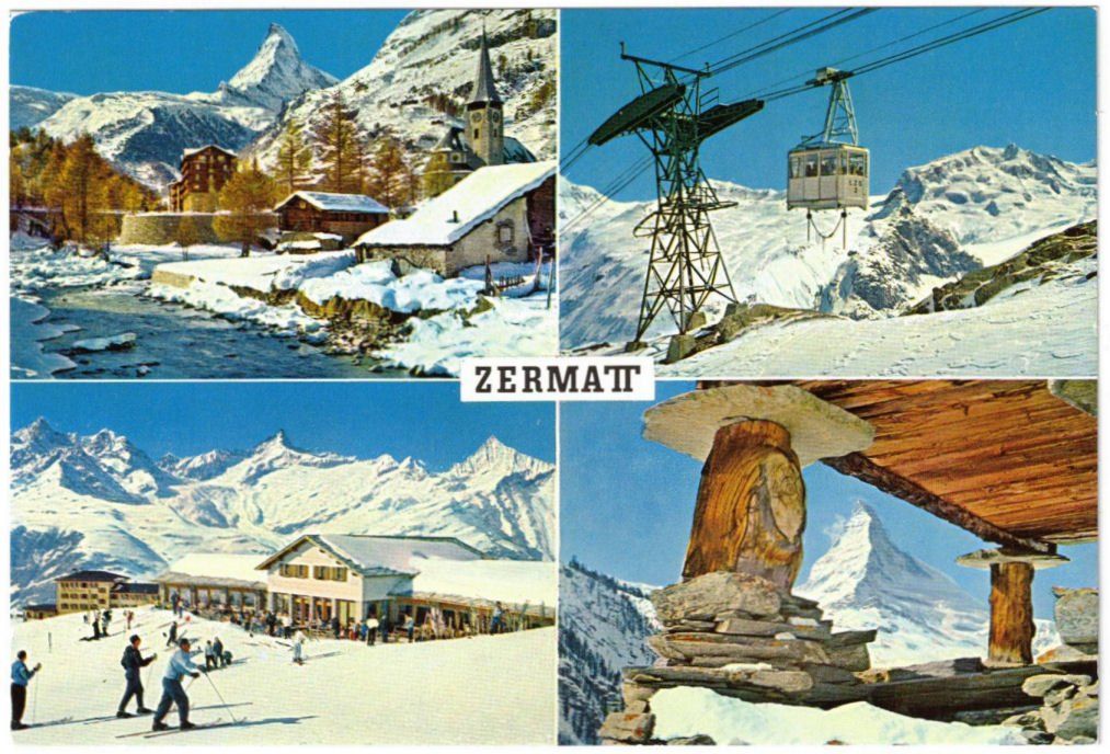 Cartoline postali: Zermatt - 4 Bild AK – Usato da Binningen venduto da Mountainrider