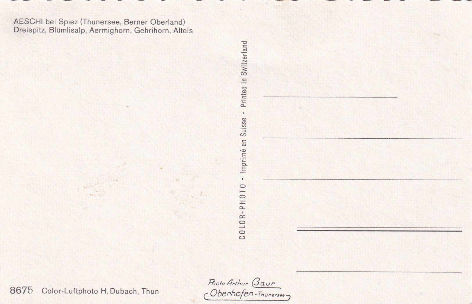 Cartoline postali: Aeschi bei Spiez /ay – Usato da Hombrechtikon venduto da Rudolf07 1
