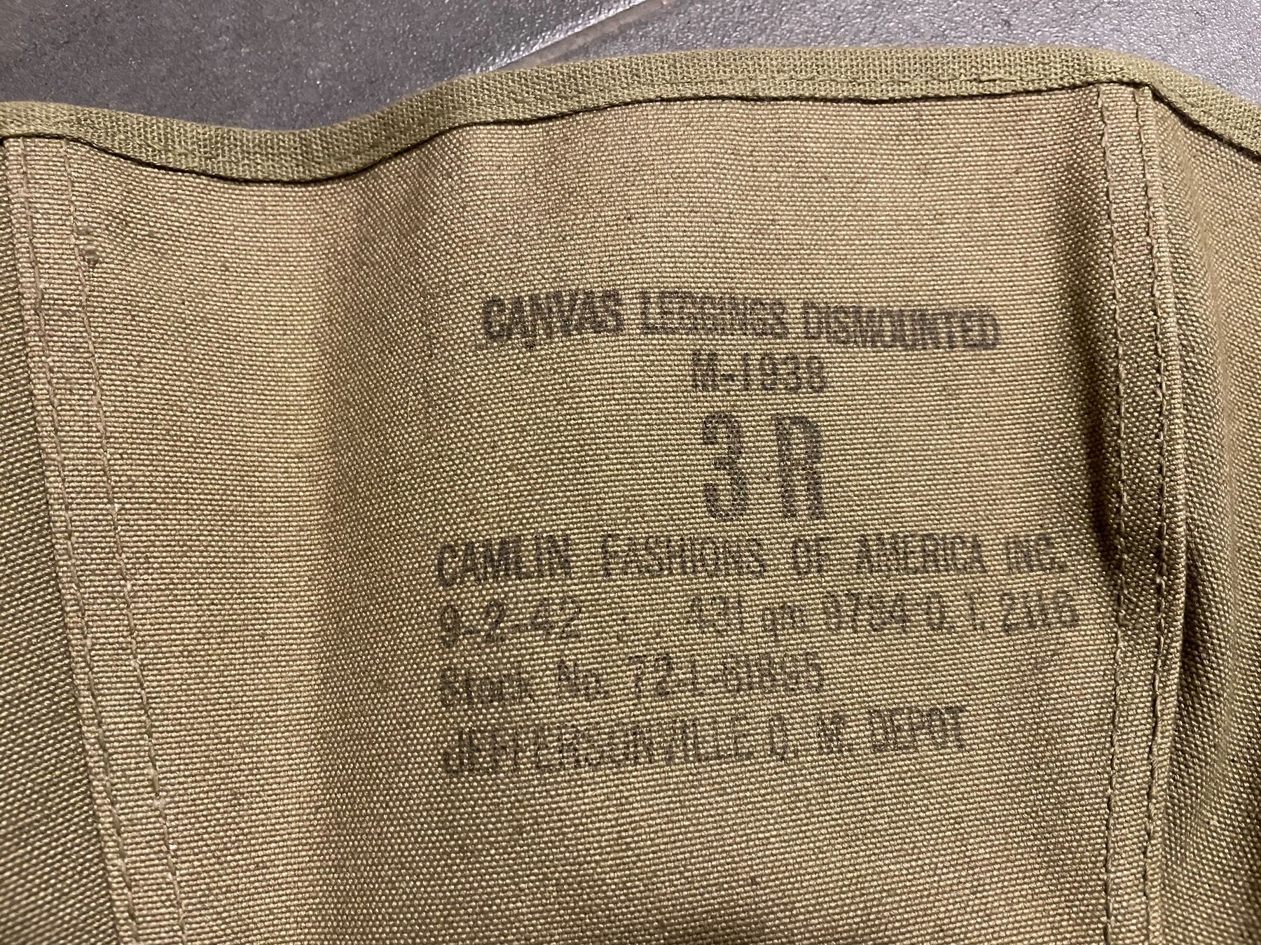 US Army Uniformi: Original US Army WW2 M-1938 Leggings – Usato da Oberbütschel venduto da Woodie2005 3