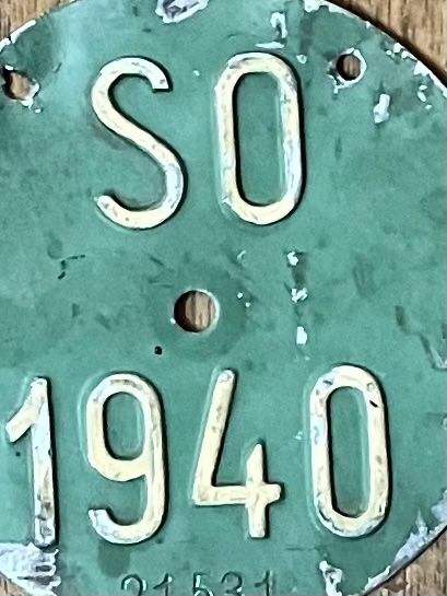 Plaque De Vélo Taxe 1940 Originale Et Authentique (PLQ077)