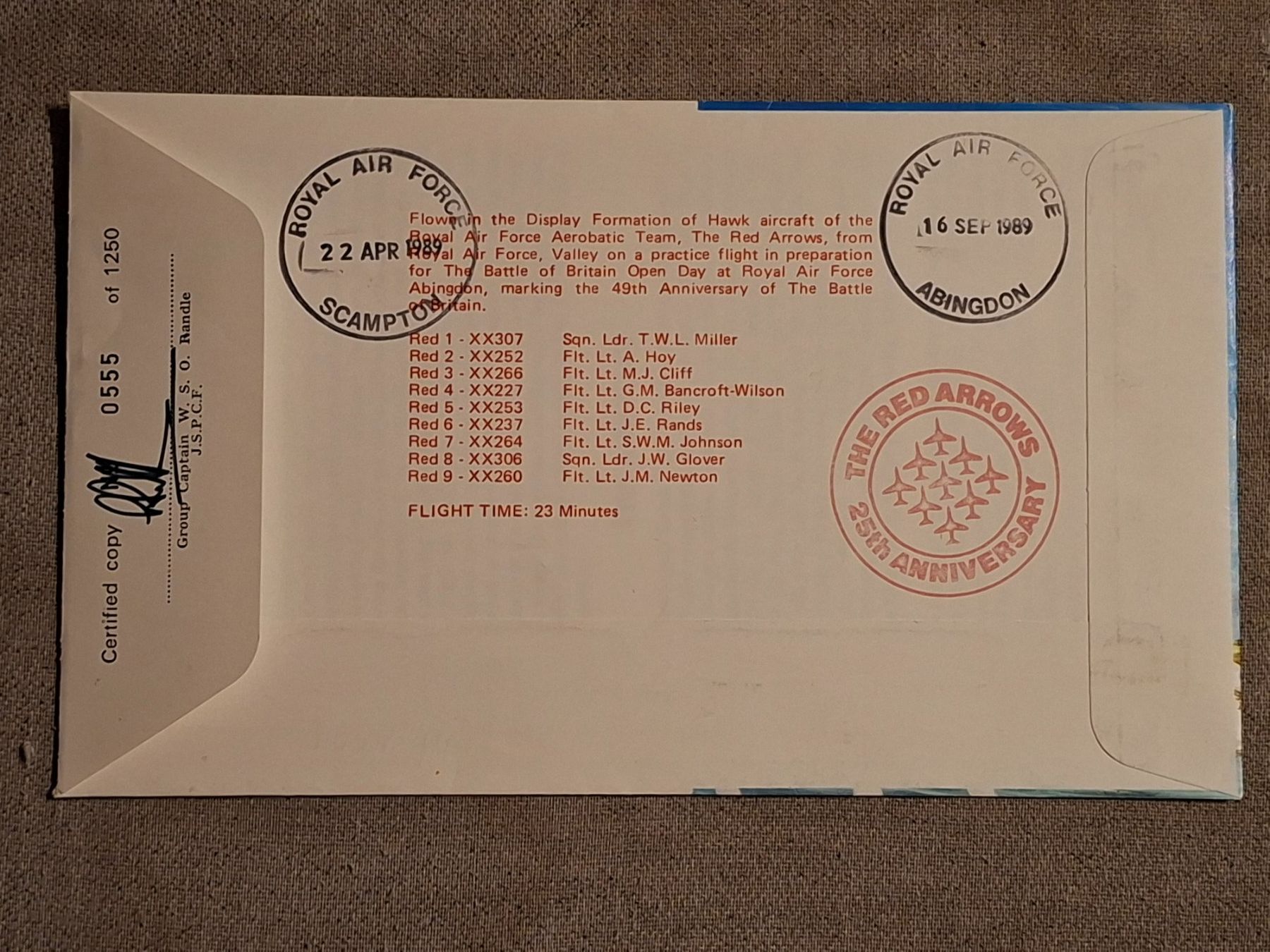 Ansichtskarten: Red Arrows 1989 – Gebraucht aus Giffers von attila07 1